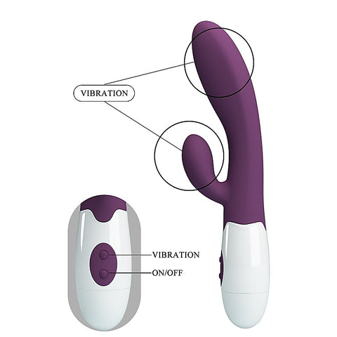 Baile Pretty Love Alvis 30 Functions Rabbit Vibrator Purple Dual Stimulation - Rabbit Vibrators