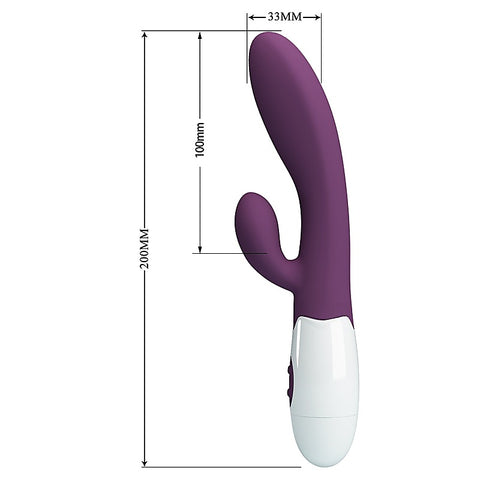 Baile Pretty Love Alvis 30 Functions Rabbit Vibrator Purple Dual Stimulation - Rabbit Vibrators