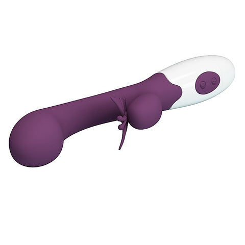Baile Pretty Love Butterfly Kiss Rabbit Vibrator Purple Dual Stimulation - Rabbit Vibrators