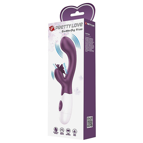 Baile Pretty Love Butterfly Kiss Rabbit Vibrator Purple Dual Stimulation - Rabbit Vibrators