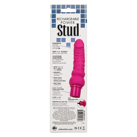 Rechargeable Power Stud Curvy Dildo by California Exotics - Vibrating Dildos