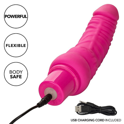 Rechargeable Power Stud Curvy Dildo by California Exotics - Vibrating Dildos