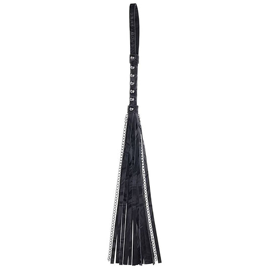 Velvet Noir Chain BDSM Play Flogger by Sportsheets - Whips And Crops