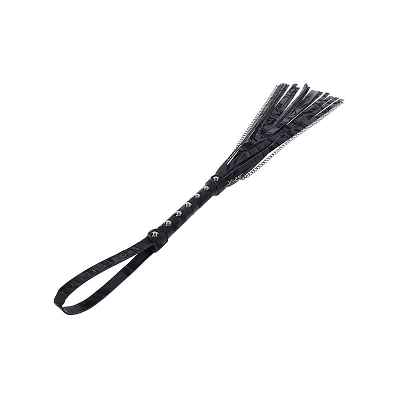 Velvet Noir Chain BDSM Play Flogger by Sportsheets - Whips And Crops