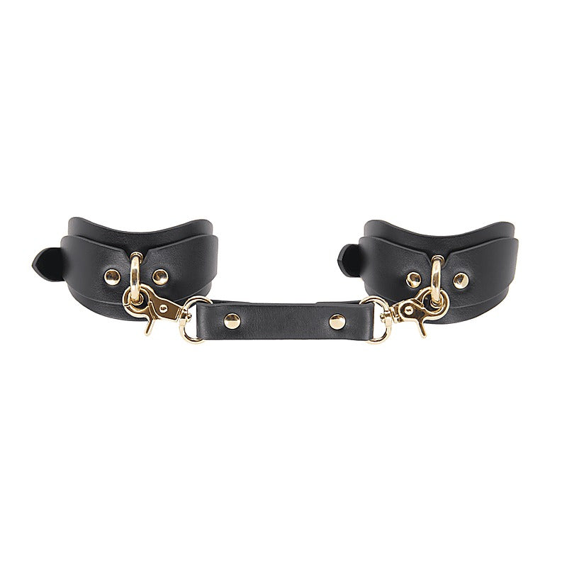 Shaped Bondage Ankle Cuffs by Love In Leather - Collars and Leads