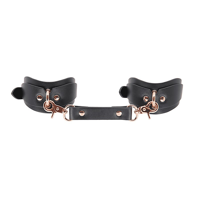 Shaped Bondage Ankle Cuffs by Love In Leather - Collars and Leads