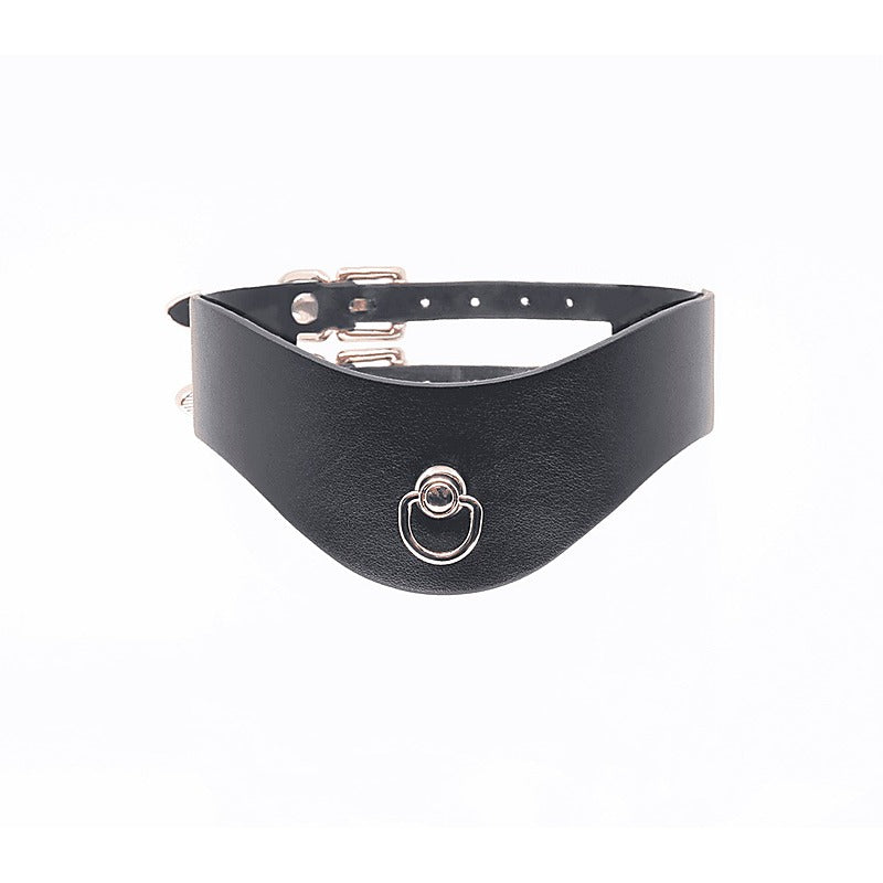 Double Strap Bondage Collar by Love In Leather - Collars and Leads