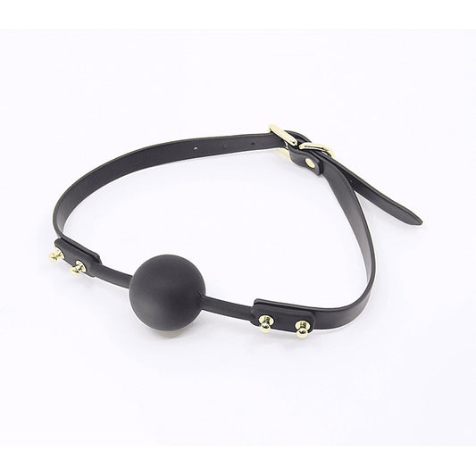 Studded Gag With Silicone Ball by Love In Leather - Bondage Gags and Bits