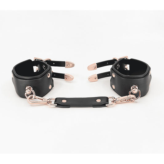 Double Straps Bondage Cuffs by Love In Leather - Cuffs And Restraints