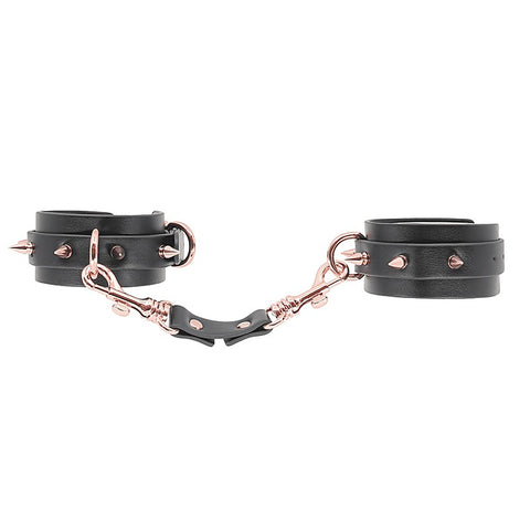 Spiked Faux Leather Wrist Cuffs by Love In Leather - Cuffs And Restraints