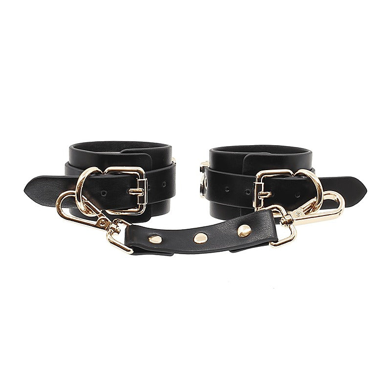 Yes Sir Faux Leather Wrist Cuffs by Love In Leather - Cuffs And Restraints