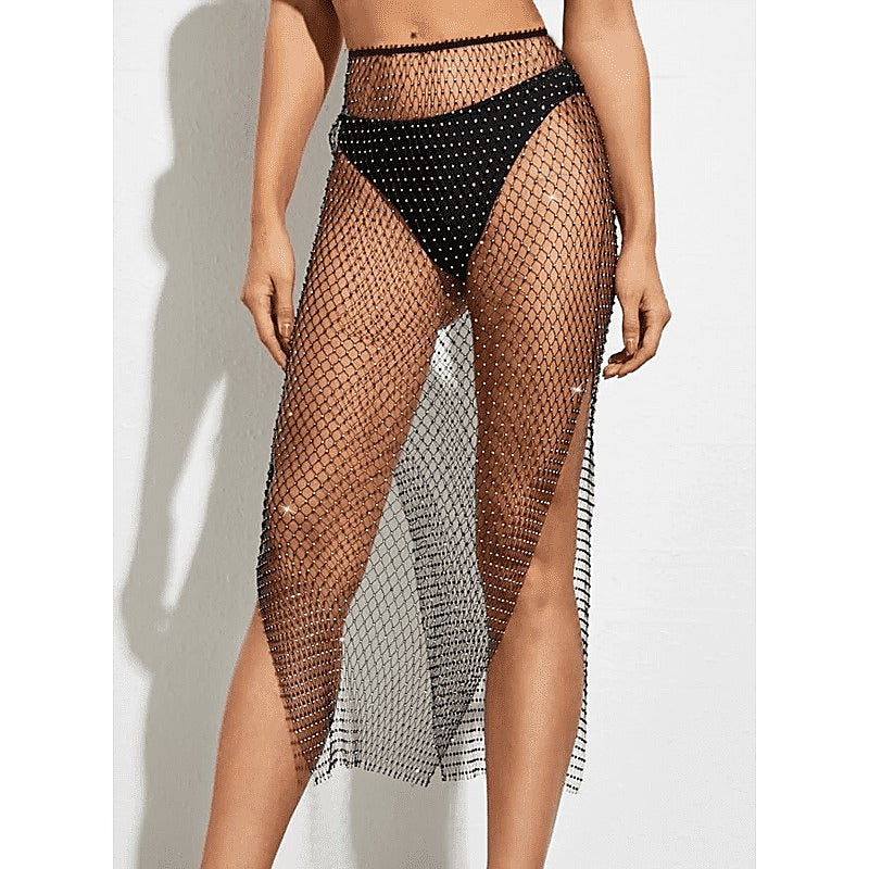 Diamante Womens Mesh Skirt by Muse - Her Fetish