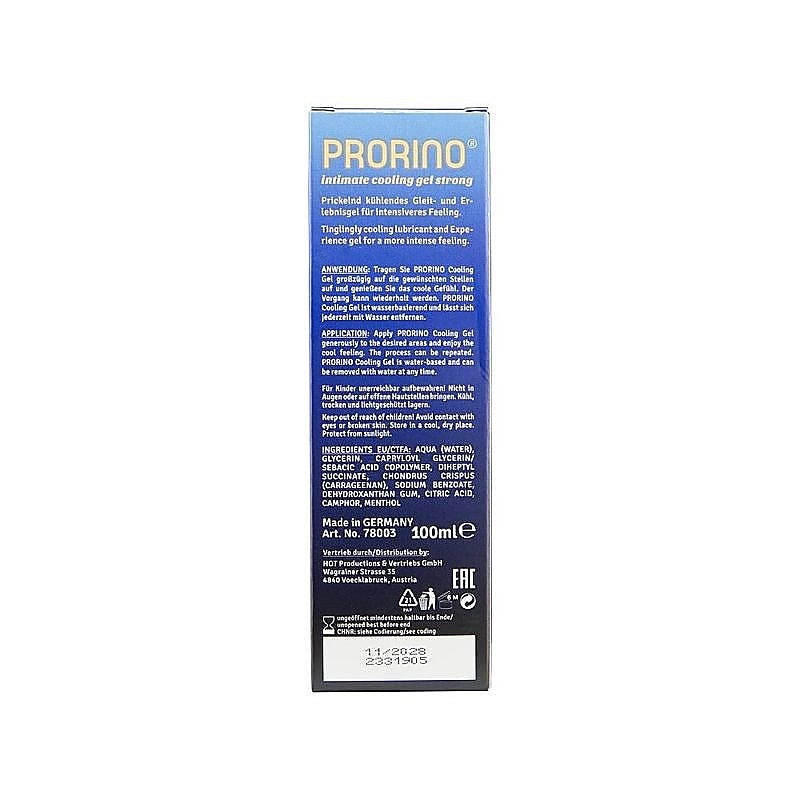 PRORINO Water Soluble Cooling Gel Strong by Hot Ero - Water Based Lubes