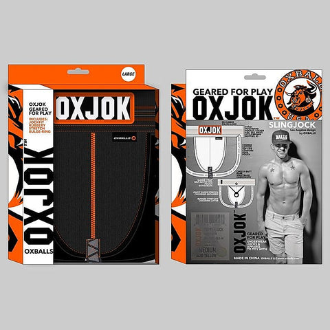 OxBalls Slingjock Upthrust Slider Strap Jock Black Iron with Dynamic Pouch - Jocks and G-Strings