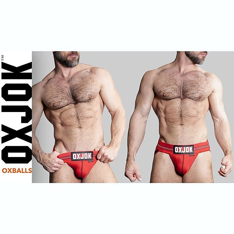 OxBalls Slingjock Upthrust Slider Strap Jock Red Hot with Dynamic Movement - Jocks and G-Strings