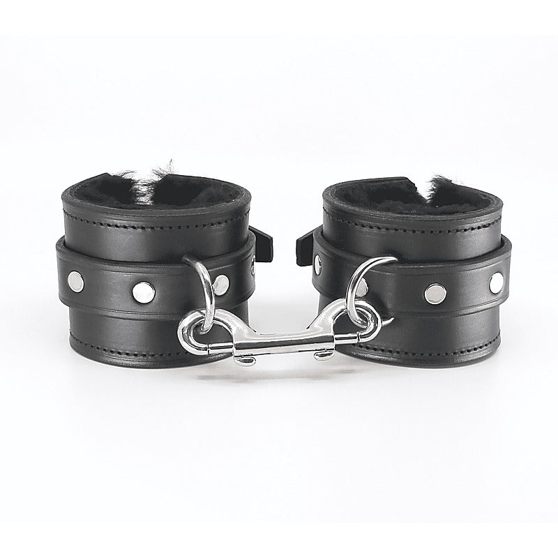 Sheepskin Lined Ankle Restraints by Love In Leather - Cuffs And Restraints