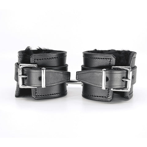 Sheepskin Lined Ankle Restraints by Love In Leather - Cuffs And Restraints
