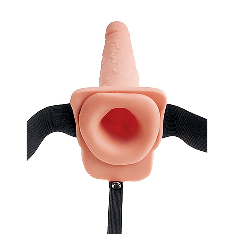 Fetish Fantasy 7.5 Inch Hollow Squirting Strap-On with Balls - Strap On Sextoys