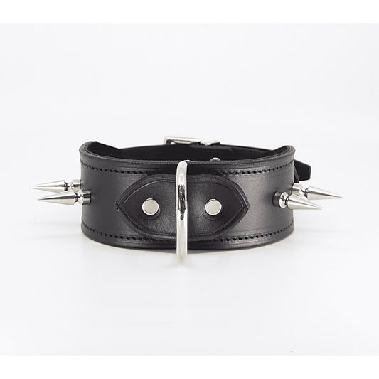 BDSM Collar With Long Spikes by Love In Leather - Collars and Leads
