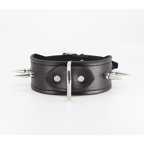 BDSM Collar With Long Spikes by Love In Leather - Collars and Leads