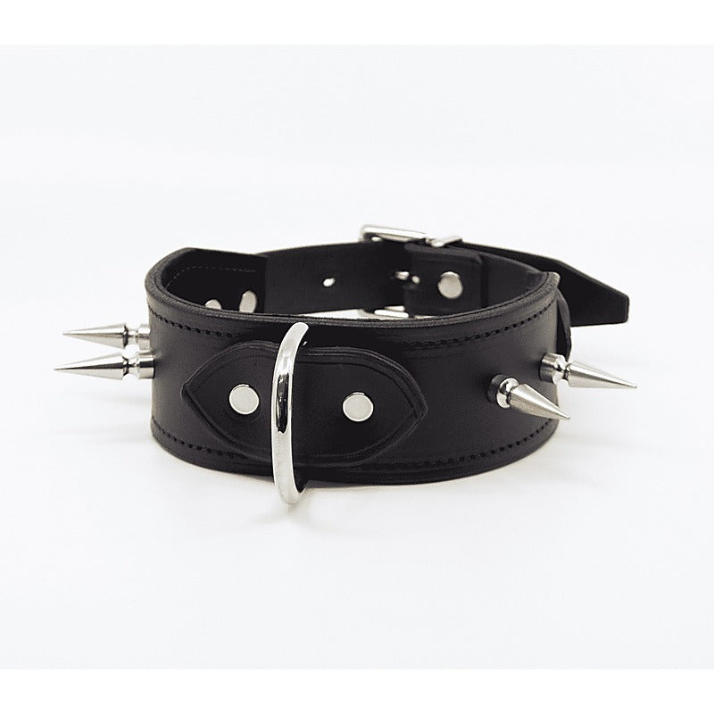 BDSM Collar With Long Spikes by Love In Leather - Collars and Leads
