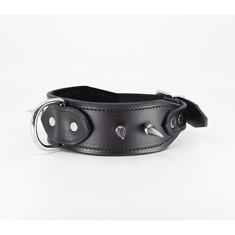 BDSM Collar With Long Spikes by Love In Leather - Collars and Leads