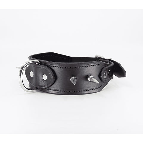 BDSM Collar With Long Spikes by Love In Leather - Collars and Leads