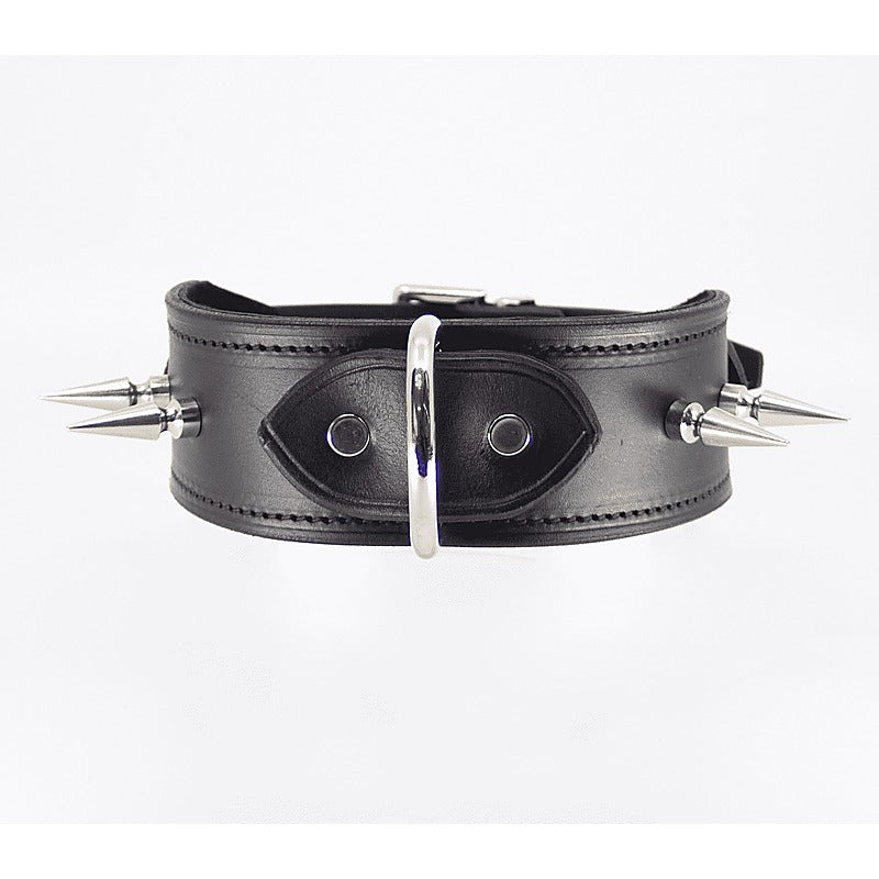 BDSM Collar With Long Spikes by Love In Leather - Collars and Leads