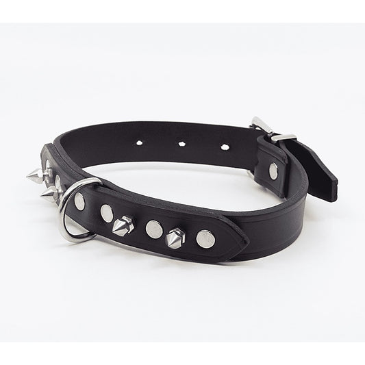 BDSM Collar With Short Dog Spikes by Love In Leather - Collars and Leads