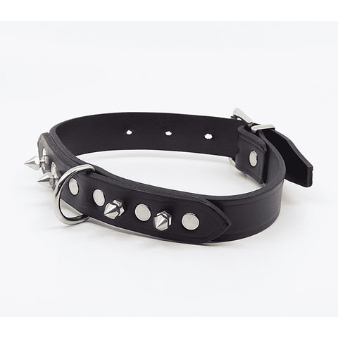 BDSM Collar With Short Dog Spikes by Love In Leather - Collars and Leads