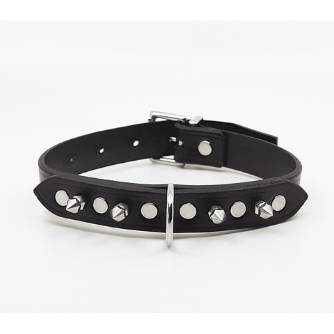 BDSM Collar With Short Dog Spikes by Love In Leather - Collars and Leads