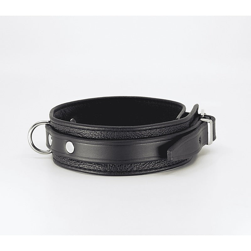 Flat & Grained Italian Leather Collar by Love In Leather - Collars and Leads