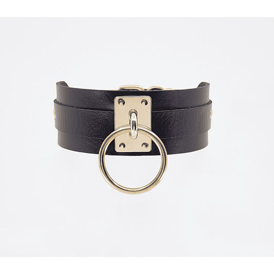 O-Ring Faux Leather BDSM Collar by Love In Leather - Collars and Leads