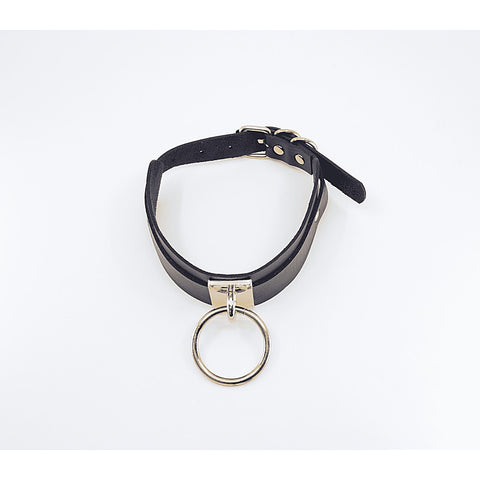 O-Ring Faux Leather BDSM Collar by Love In Leather - Collars and Leads