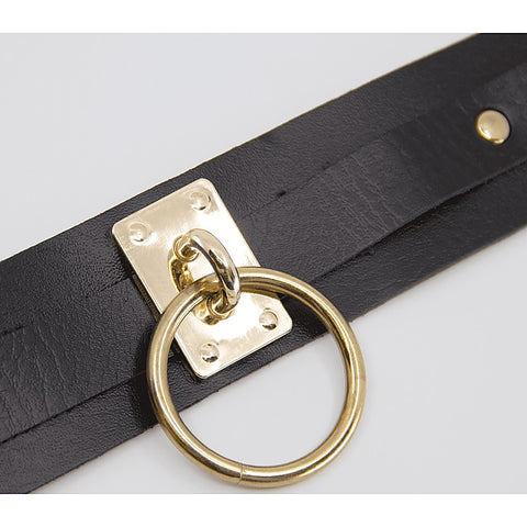 O-Ring Faux Leather BDSM Collar by Love In Leather - Collars and Leads