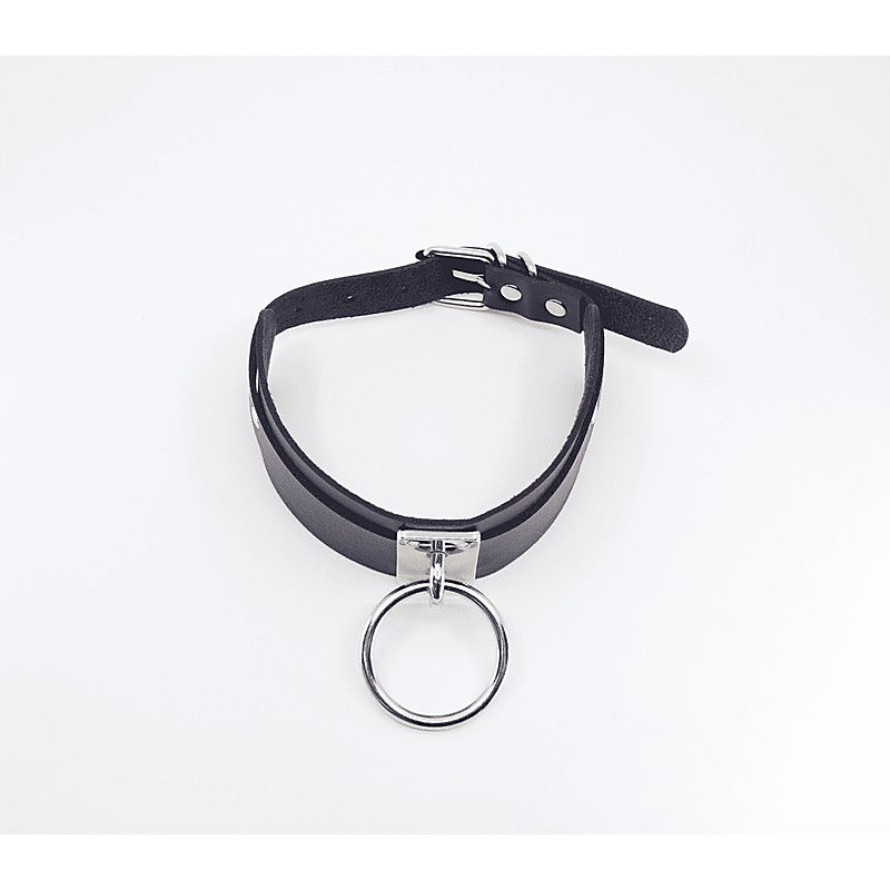 O-Ring Faux Leather BDSM Collar by Love In Leather - Collars and Leads
