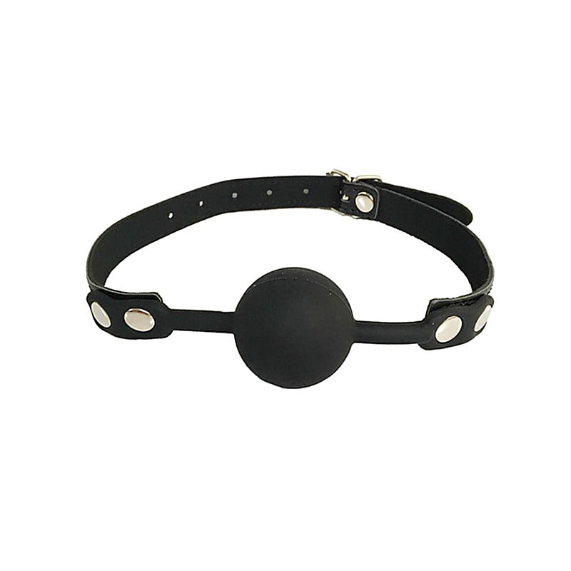 Fetish Play Gag with Silicone Ball by Love In Leather - Bondage Gags and Bits