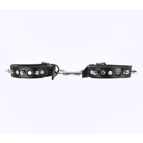 Spiked Leather Bondage Wrist Cuffs by Love In Leather - Cuffs And Restraints