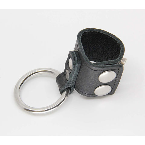 Steel Cock Ring With Ball Stretcher by Love In Leather - Cock Rings