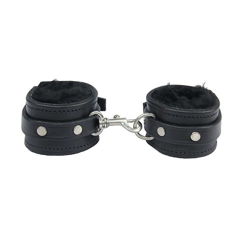 Light Sheepskin Lined Hand Cuffs by Love In Leather - Cuffs And Restraints