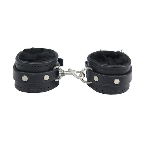 Light Sheepskin Lined Hand Cuffs by Love In Leather - Cuffs And Restraints