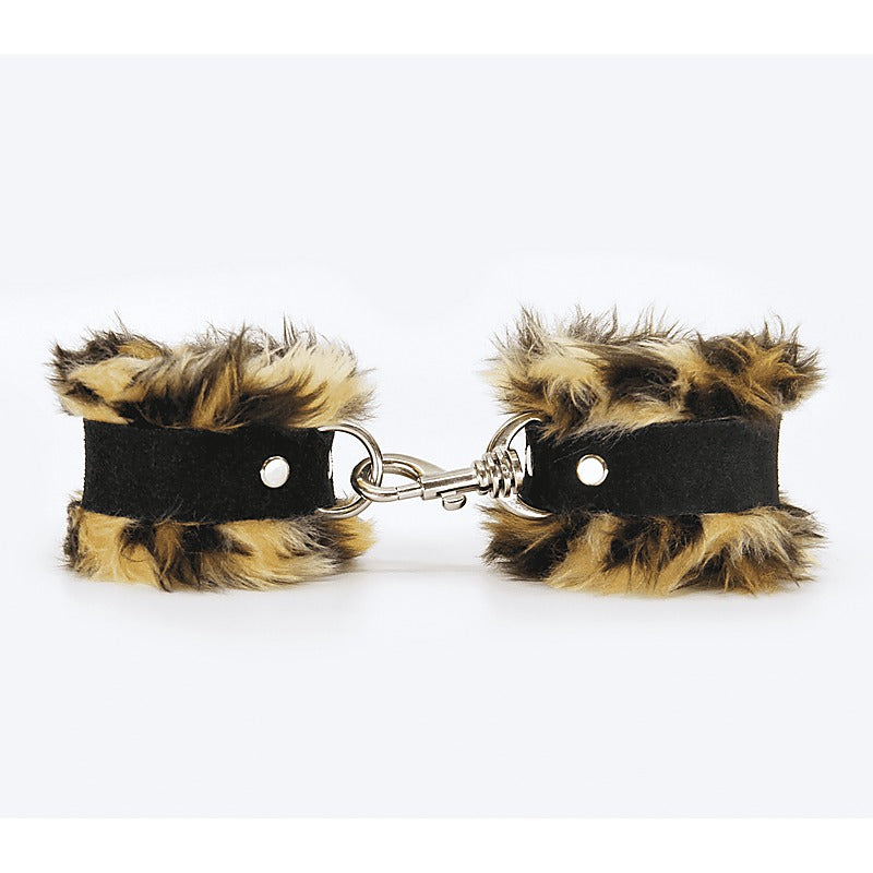 Fluffy Cuffs with Suede Leather Strap by Love In Leather - Cuffs And Restraints