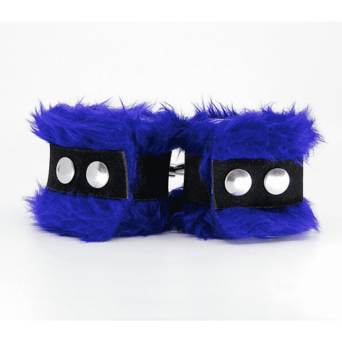 Fluffy Cuffs with Suede Leather Strap by Love In Leather - Cuffs And Restraints