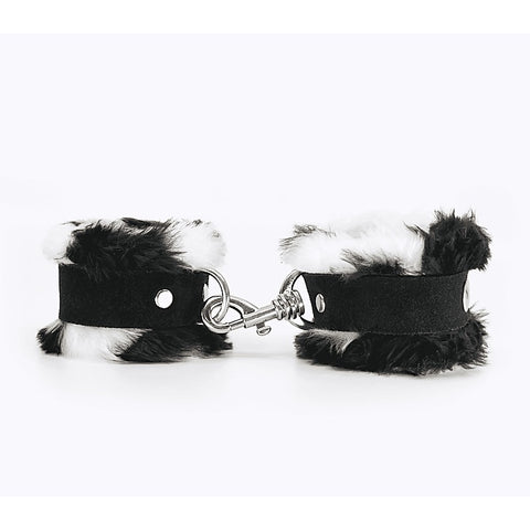 Fluffy Cuffs with Suede Leather Strap by Love In Leather - Cuffs And Restraints