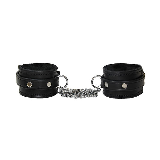 Sheepskin Lined Leather Wrist Cuffs by Love In Leather - Cuffs And Restraints