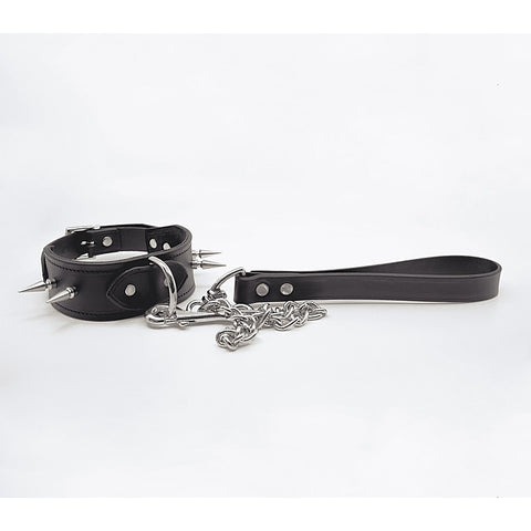 Fetish Play Leather & Chain Lead by Love In Leather - Collars and Leads