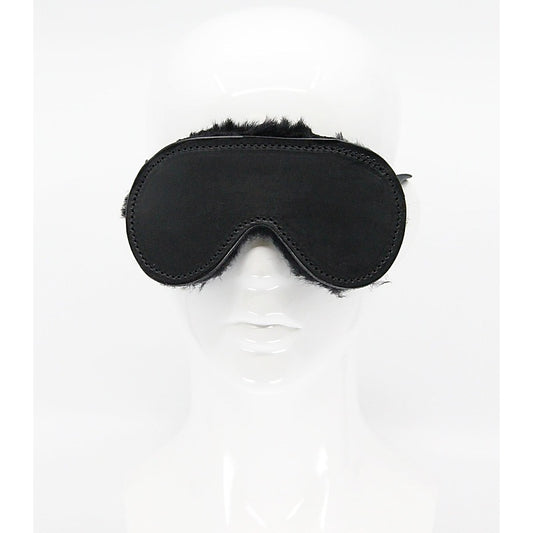 Sheepskin Lined Bondage Blindfold by Love In Leather - Masks And Blindfolds