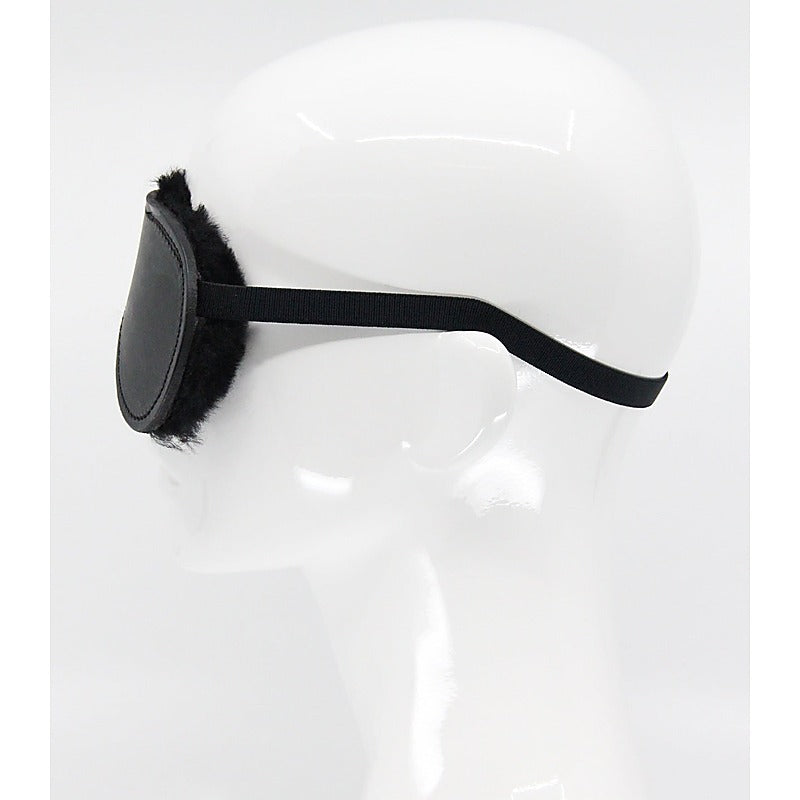 Sheepskin Lined Bondage Blindfold by Love In Leather - Masks And Blindfolds