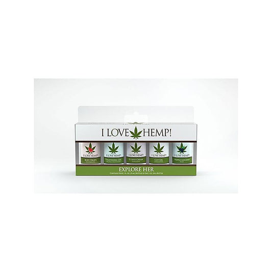 I Love Hemp Explore Her Arousal Pack by Doc Johnson - Massage Oils and Lubricants