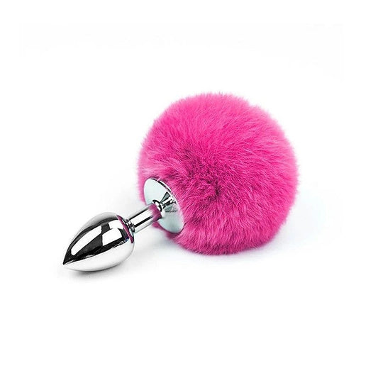 Bunny Tail Butt Plug Hot Pink by Love In Leather - Butt Plugs